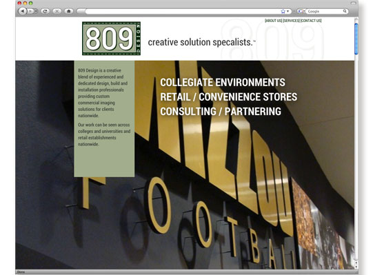 809 Design Website Design & Development by Wetherbee Creative