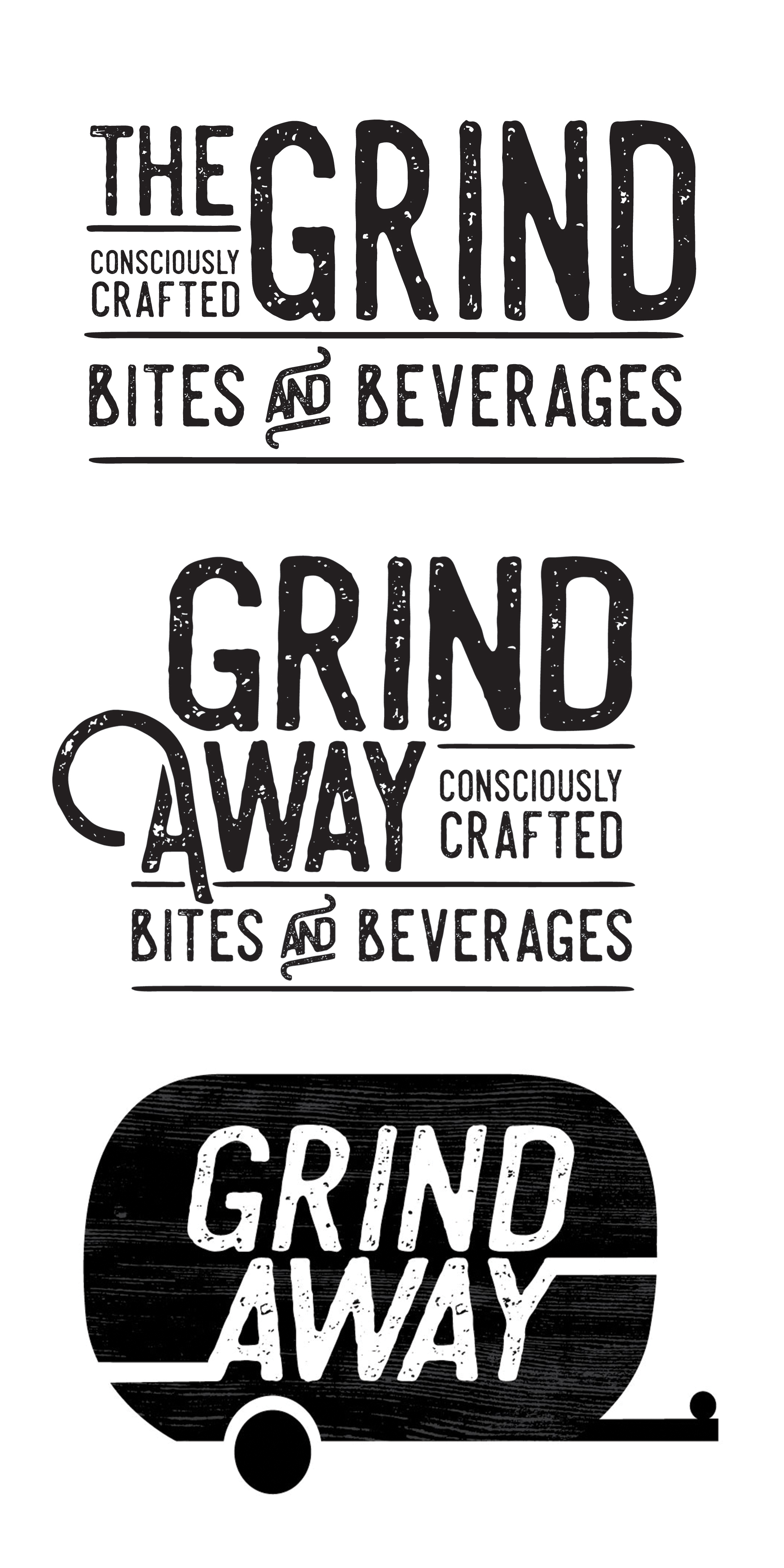 The Grind And Grind Away Logo Suite - designed by Wendy Wetherbee of Wetherbee Creative