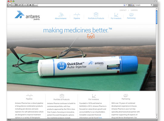 Wetherbee Creative, Our Work with Antares Pharma Website Design and Development, Tradeshow Advertising, SEO